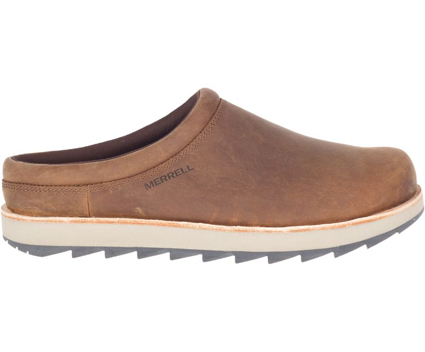 Buty Merrell Juno Clog Leather - Slip Ons Męskie Merrell - Khaki [XBQKN-7840]